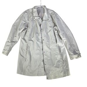 Eddie Bauer Women's 2X Plus Lightweight Beige Raincoat‎ Full Zip Jacket Travel